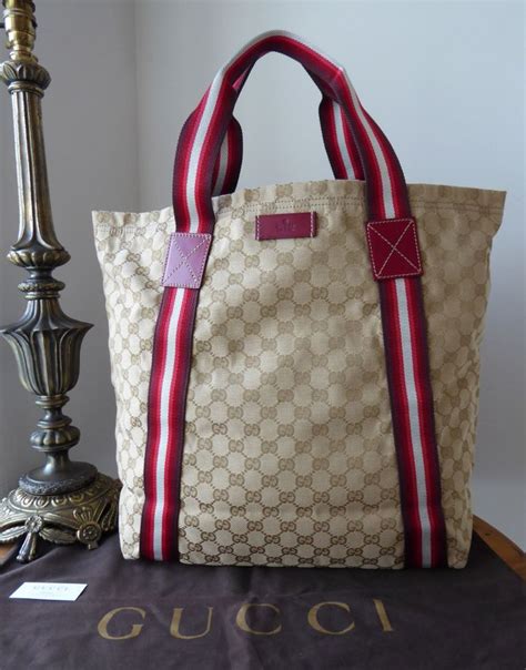 gucci large reversible tote|Gucci canvas tote beige ebony.